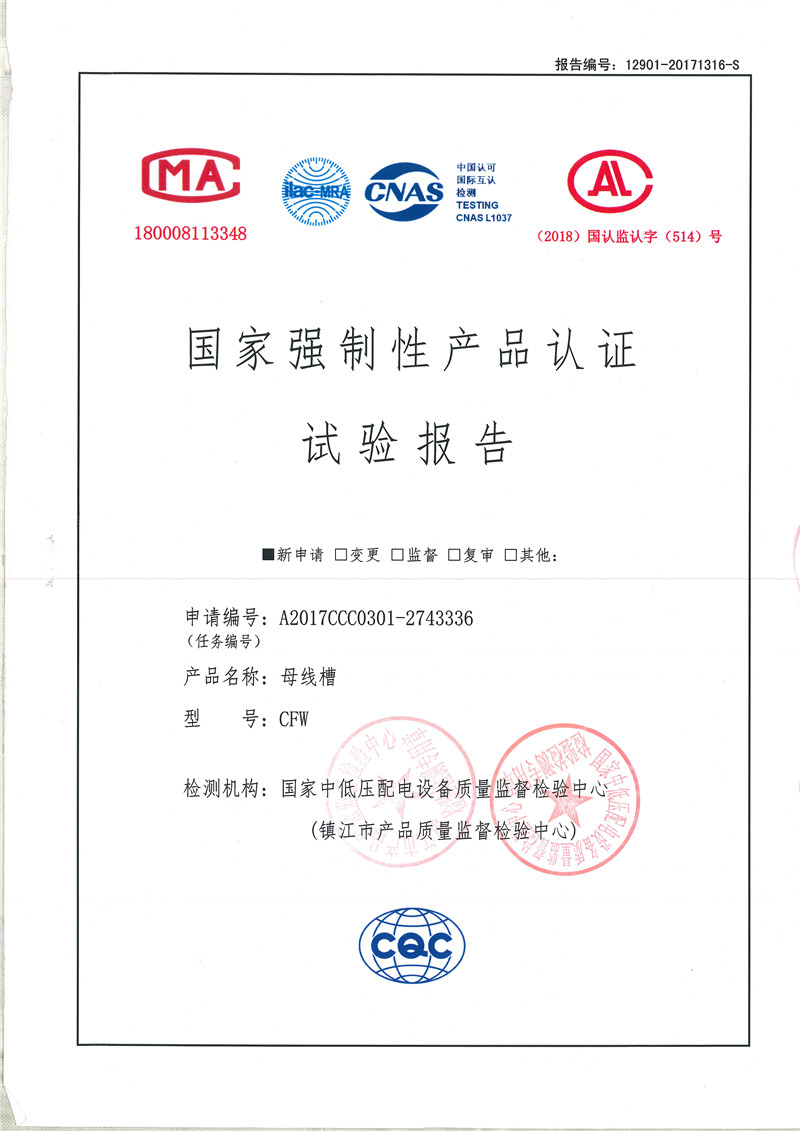 CFW母线槽试验报告